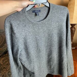 Cashmere Lands' End Men's Gray Sweater